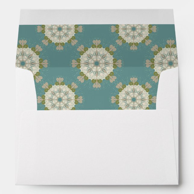 Damask pattern with abstract elements envelope (Back (Bottom))