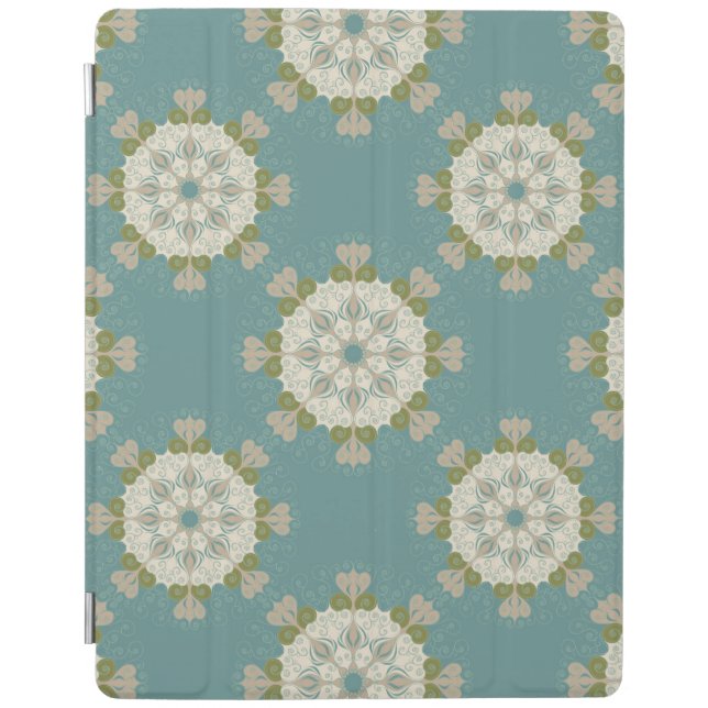 Damask pattern with abstract elements iPad smart cover (Front)