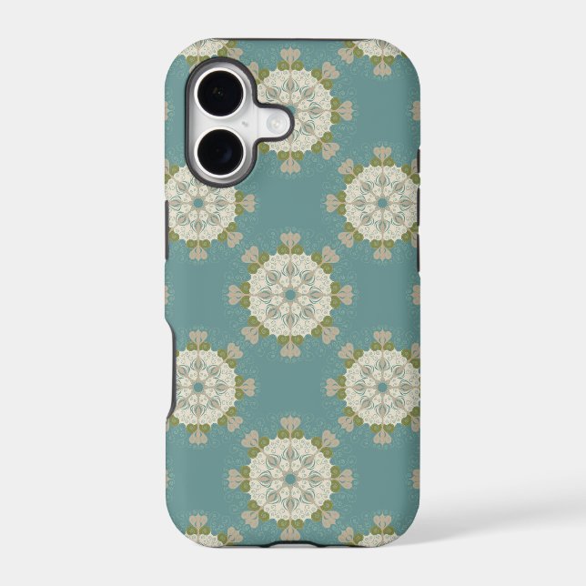 Damask pattern with abstract elements iphone case (Back)