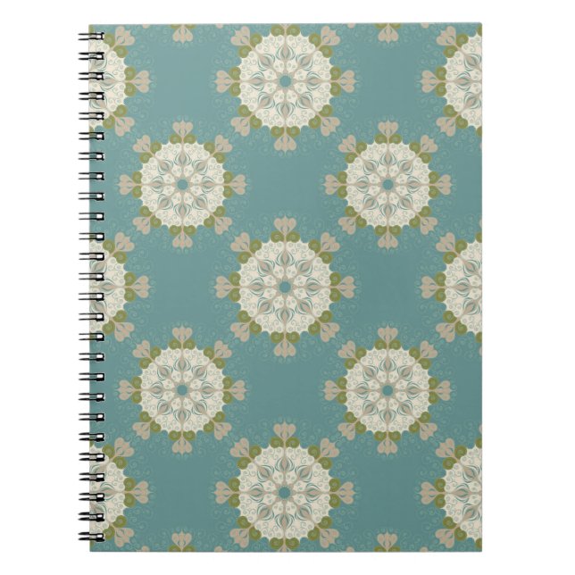 Damask pattern with abstract elements notebook (Front)