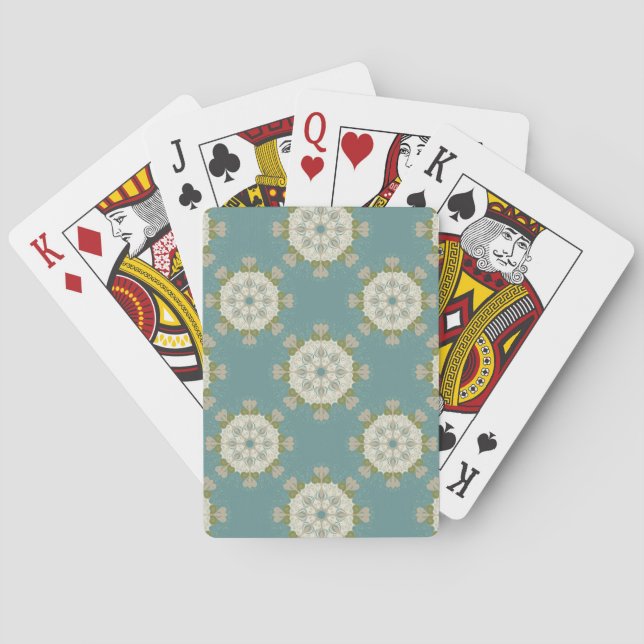 Damask pattern with abstract elements poker cards (Back)
