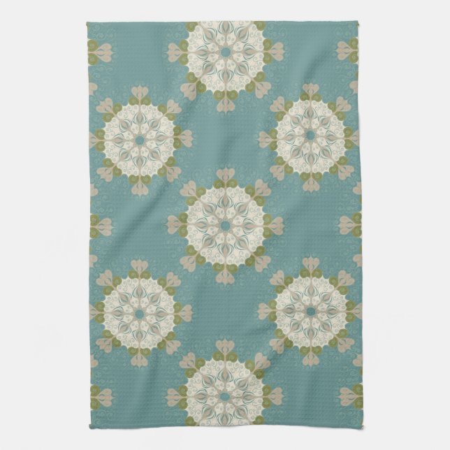Damask pattern with abstract elements towel (Vertical)