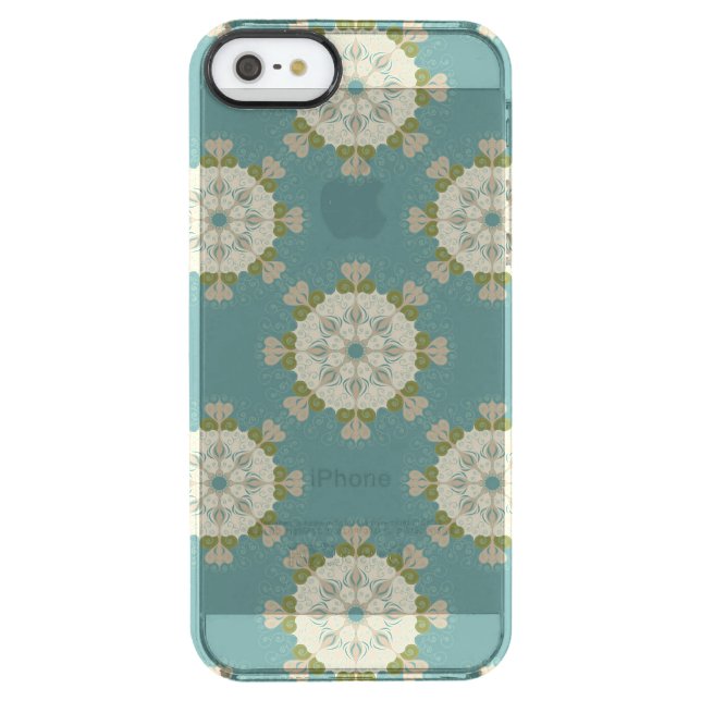 Damask pattern with abstract elements uncommon iPhone case (Back)