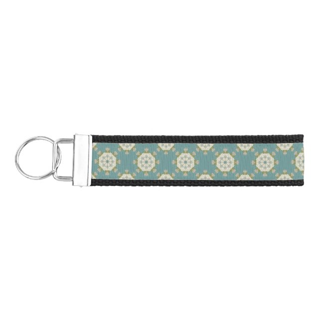 Damask pattern with abstract elements wrist keychain (Keys on Left)