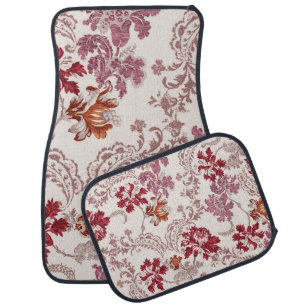 damask pattern with flowers and vintage tapestry m car floor mat
