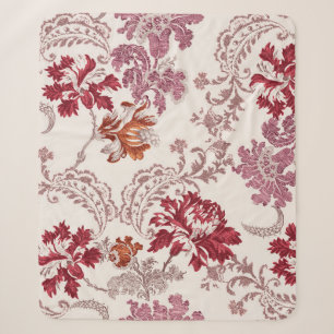 damask pattern with flowers and vintage tapestry m sherpa blanket