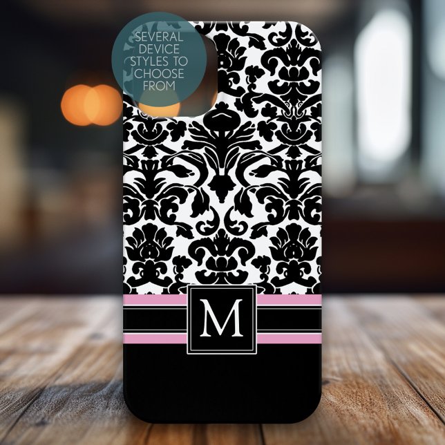 Damask Pattern with Monogram Case-Mate iPhone Case (Monogram Phone Case)