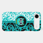 damask pattern with owl iPhone 4 case (Back (Horizontal))