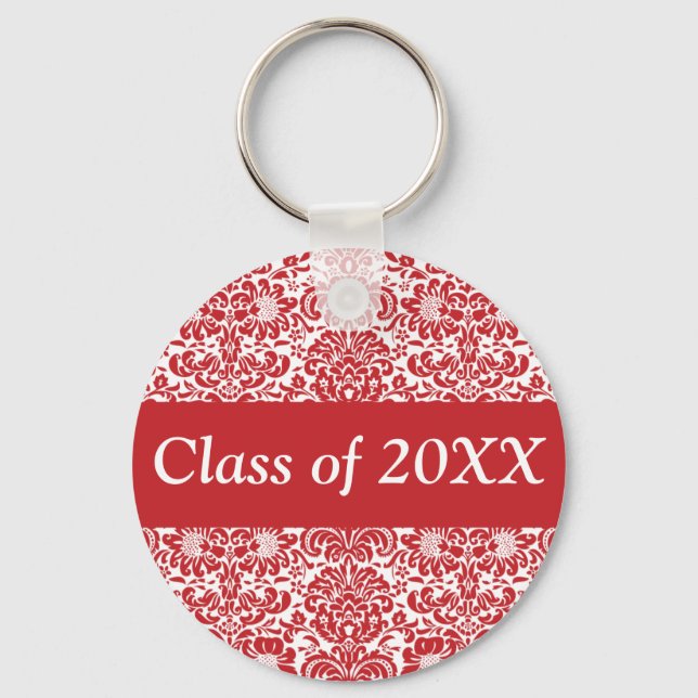 Damask Personalized Class Of Keychain (Front)