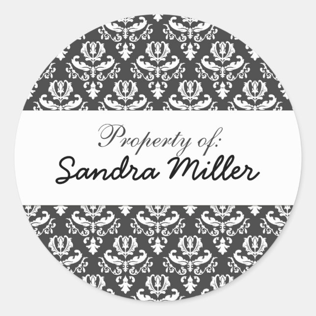 Damask personalized label (Front)