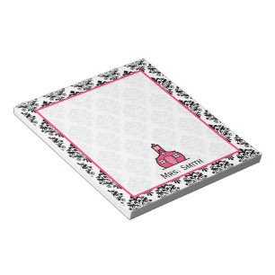 Damask Personalized Notepad for Teachers