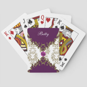 Damask Personalized Playing Cards