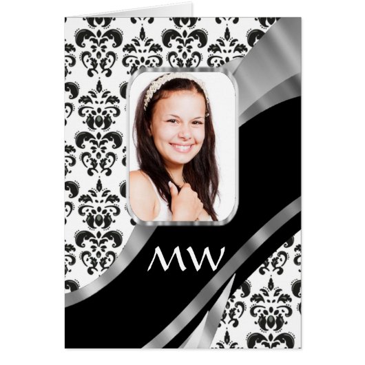 Damask photo background cards (Front)