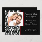 Damask Photo Save The Date Announcement (Front/Back)