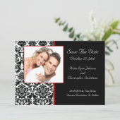 Damask Photo Save The Date Announcement (Standing Front)