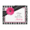 Damask Pink Gerber Daisy Recipe Card for the Bride