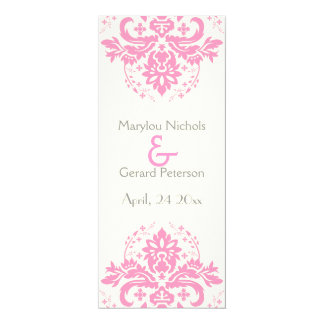 Damask pink, grey wedding ceremony program