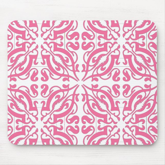 DAMASK - Pink Mouse Pad (Front)