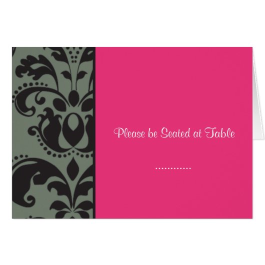 damask pink; place card (Front Horizontal)