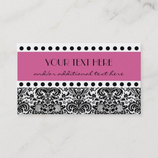 Customizable Damask Polka Dot Business Cards