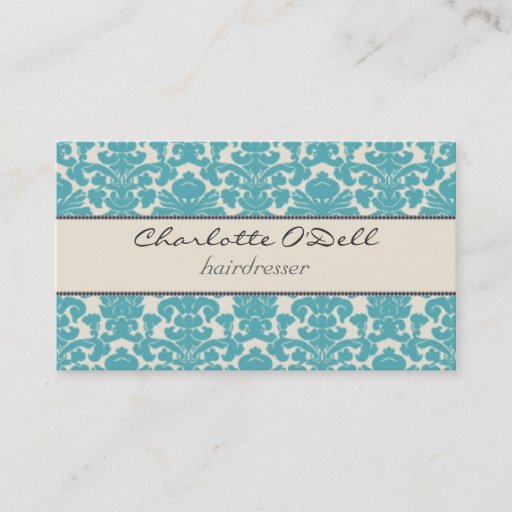 Customizable damask print business cards