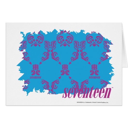 Damask Purple-Aqua 4 Cards (Front Horizontal)