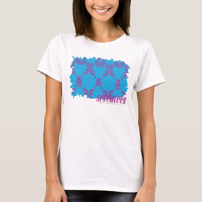 Damask Purple-Aqua 4 T-Shirt (Front)