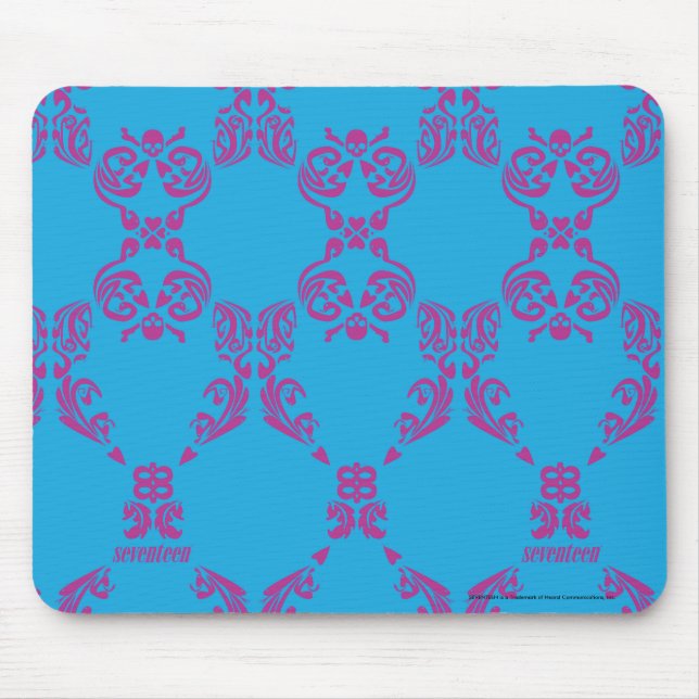 Damask Purple-Aqua Mouse Pad (Front)