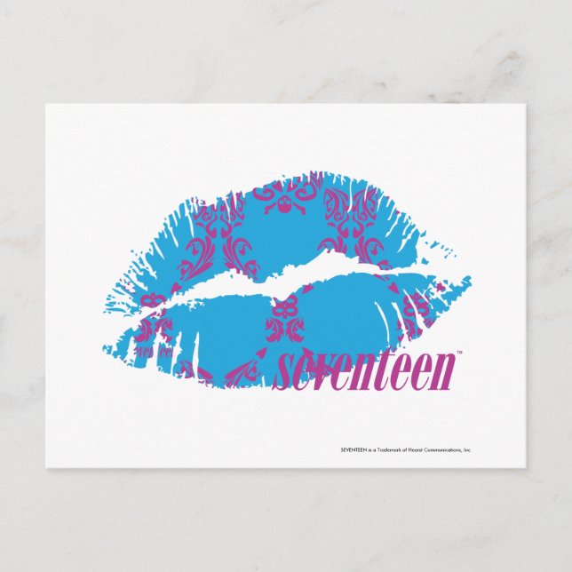 Damask Purple-Aqua Postcard (Front)