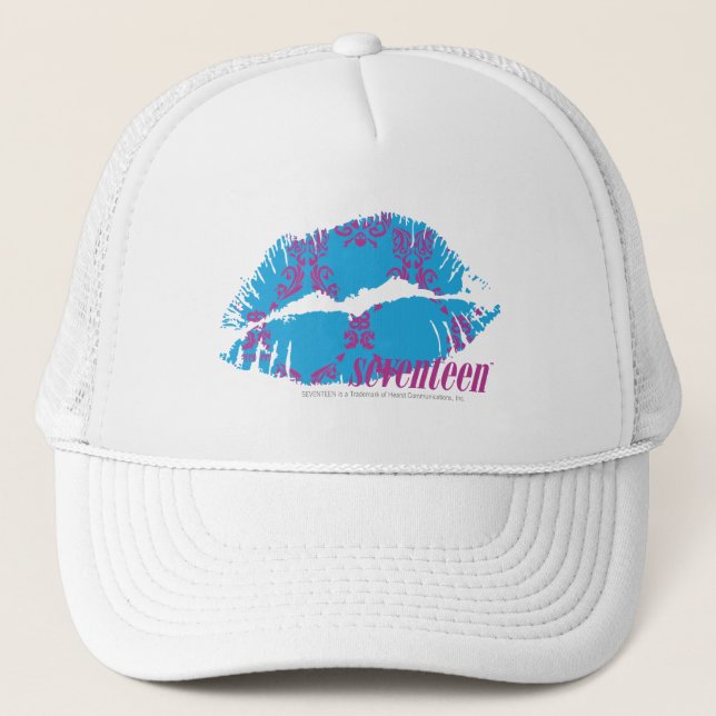 Damask Purple-Aqua Trucker Hat (Front)