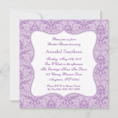 Damask Purple Elegance Invitation