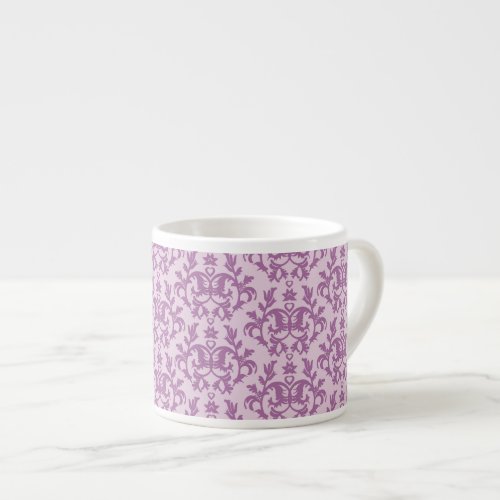 Damask purple espresso mug