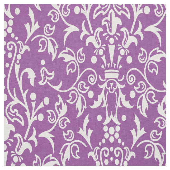 Damask Purple Fabric (Swatch)