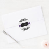 damask purple  Wedding Monogram stickers (Envelope)