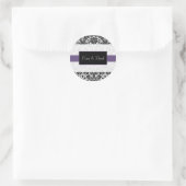 damask purple  Wedding Monogram stickers (Bag)