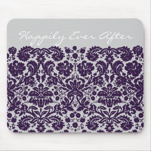 Damask Purple Wedding Mouse Pad