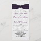 damask purple Wedding program