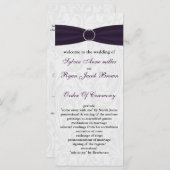 damask purple Wedding program (Front/Back)