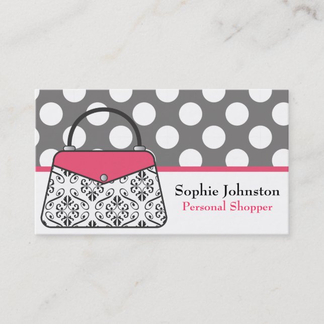 Damask Purse Handbag Business Calling Cards (Front)