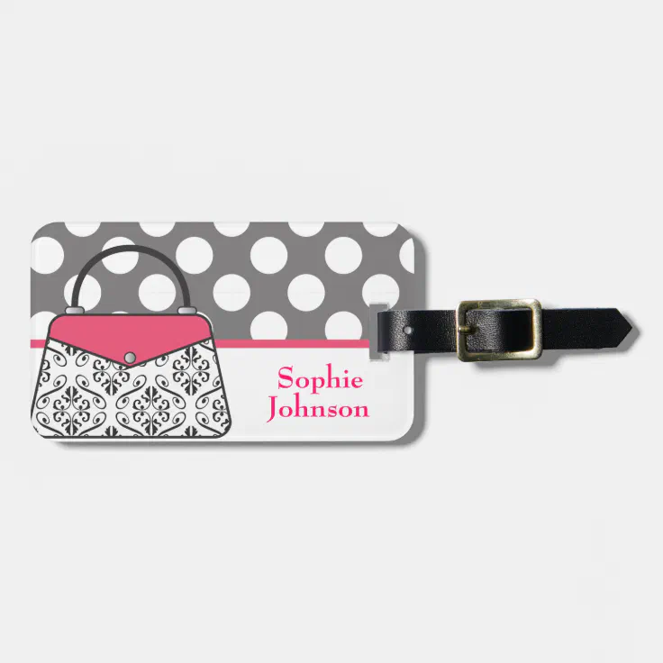 Damask Purse Handbag Luggage Tag Zazzle
