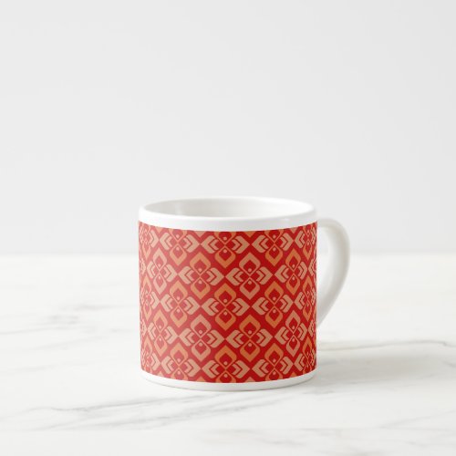Damask red  golden pattern espresso mug