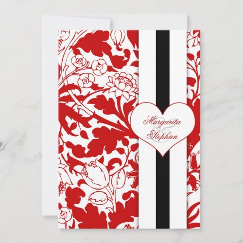 damask red rehearsal dinner invitations