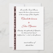 damask red wedding invitation (Back)