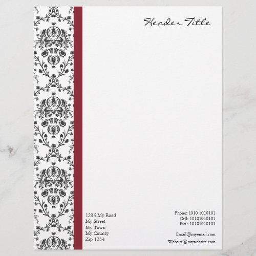 Damask Regal Letterhead