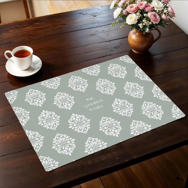 Damask Regency Classic Pale Olive Placemat (Creator Uploaded)