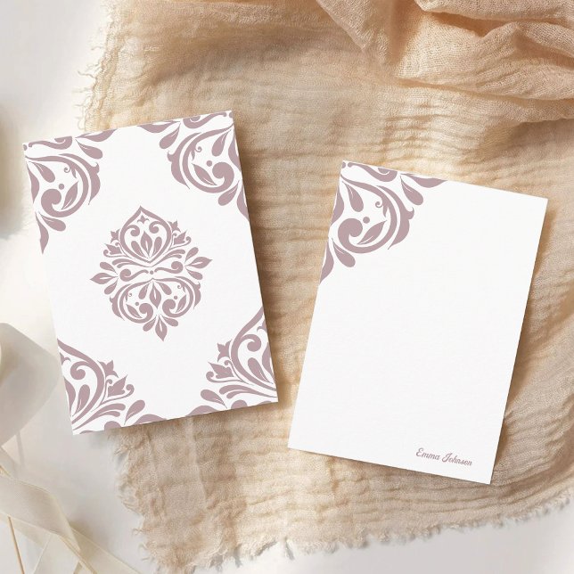 Damask Regency Tuscany Pale Pink Note Card (Creator Uploaded)