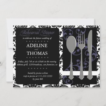 Damask Rehearsal Dinner : Invitation by luckygirl12776 at Zazzle