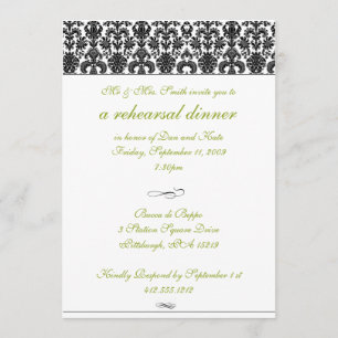 Damask Rehearsal Dinner Invitation