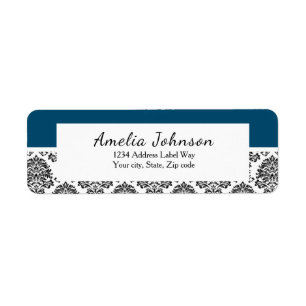 Damask return address Label MAKE IN ANY COLOR