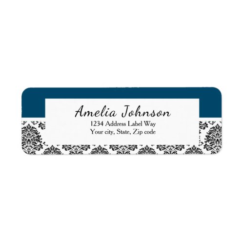 Damask return address Label MAKE IN ANY COLOR